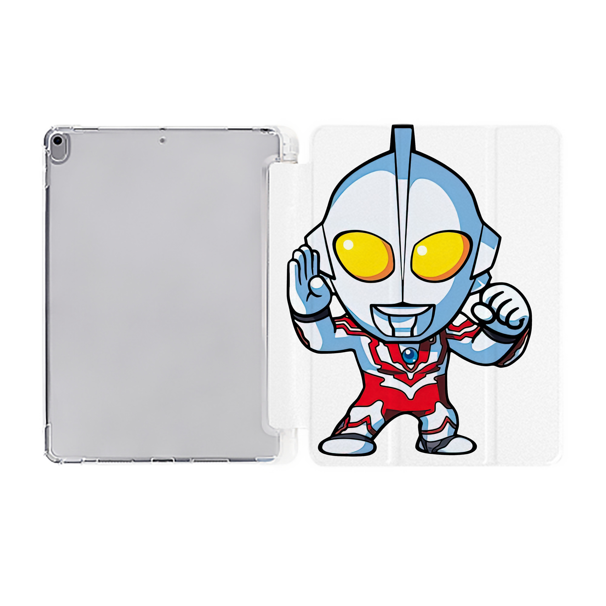 （画像用） ウルトラマン Ultraman IPad ケース ペン収納付き 三つ折りスタンド PUレザー×シリコン 対応機種9.5/10.5/10.9インチ